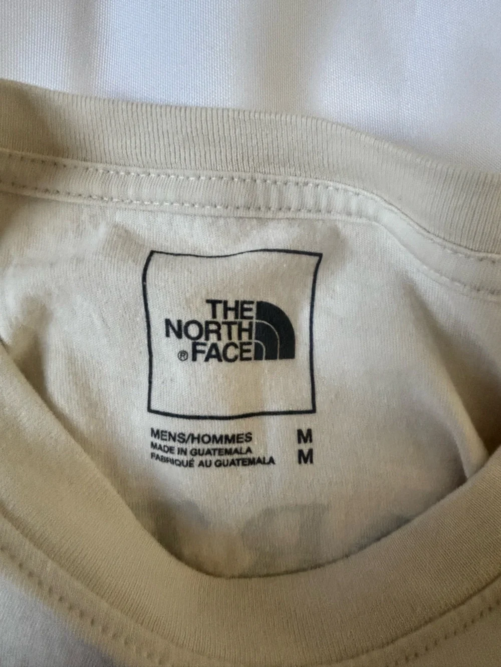 The North Face Short-Sleeve Crew T-Shirt in Off-White with Navy Logo